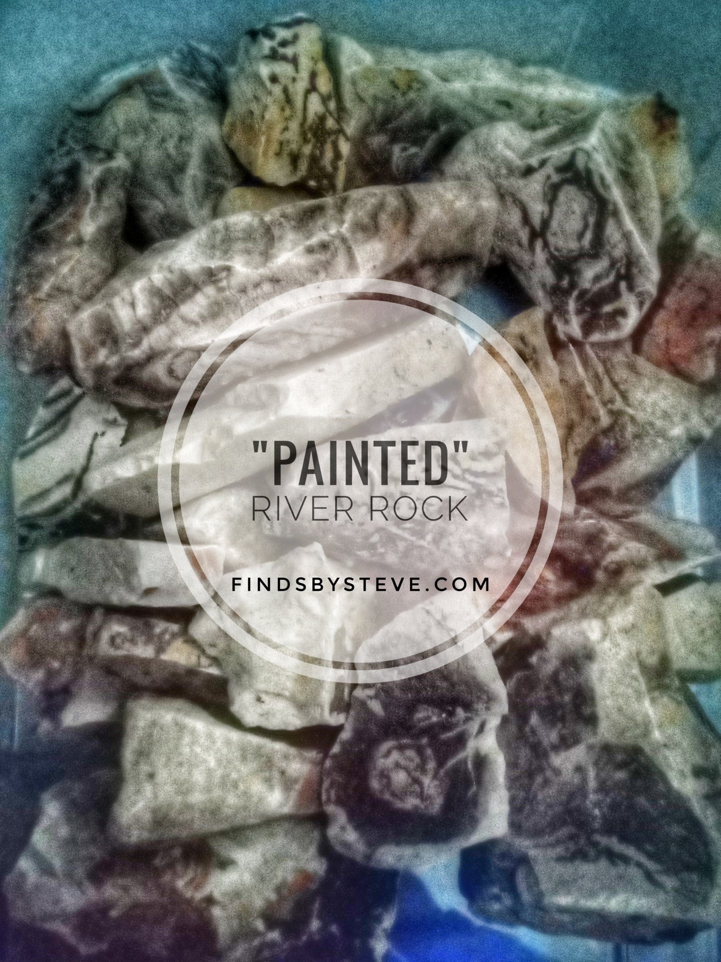 "Painted" Marbled River Rock
